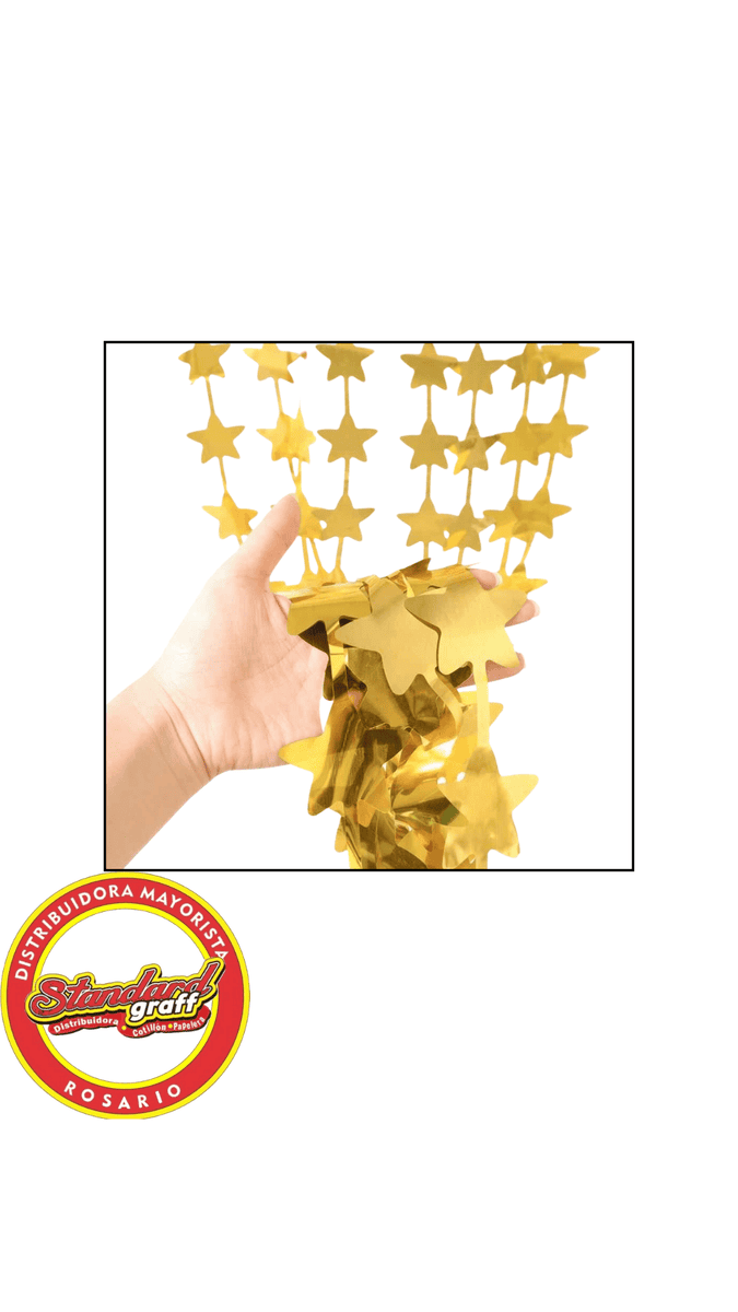 Cortina Metalizada Estrella Dorado - x 1 unidad
