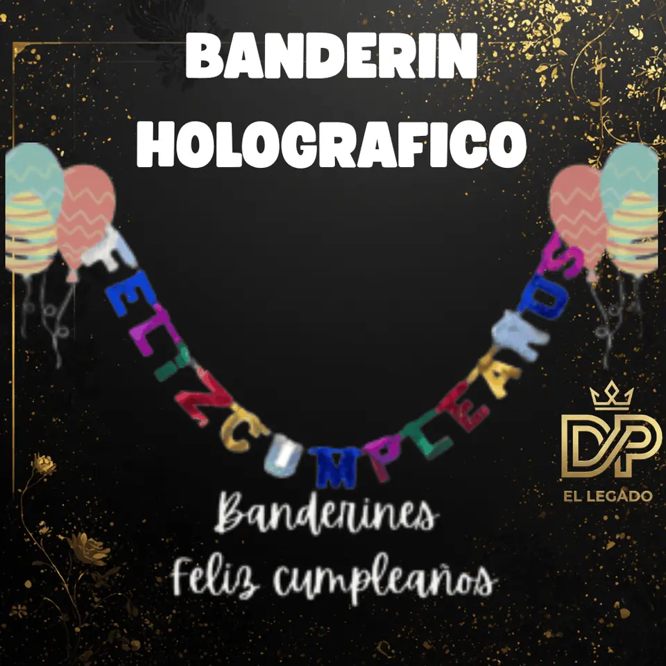 Banderin Holografico Feliz Cumple
