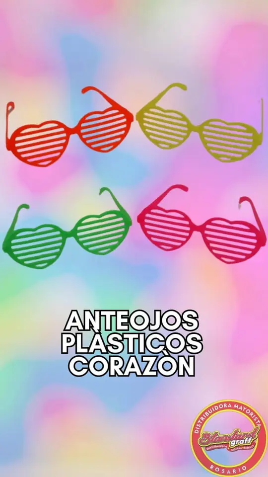 Anteojos plastico Corazon x12 unidad