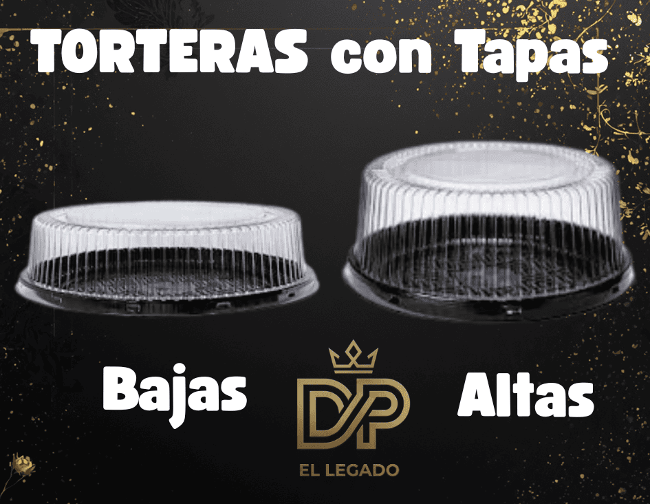Tortera con tapa baja 32cm x 1 unidad