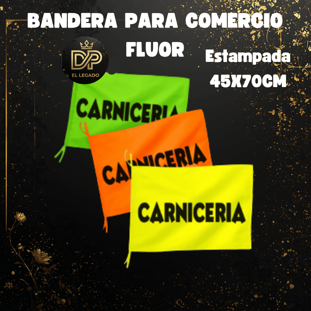 Bandera flùor para comercio estampada 45x70cm (Carnicerìa)