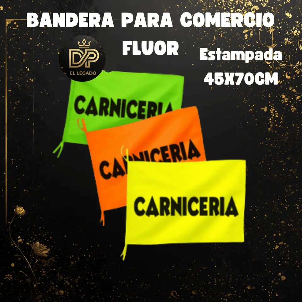 Bandera flùor para comercio estampada 45x70cm (Carnicerìa)