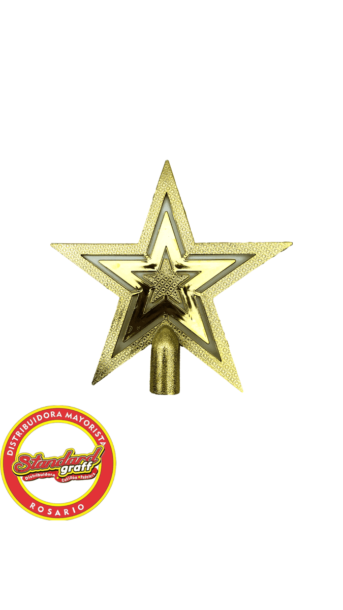 Adorno puntal estrella calada dorada 10cm