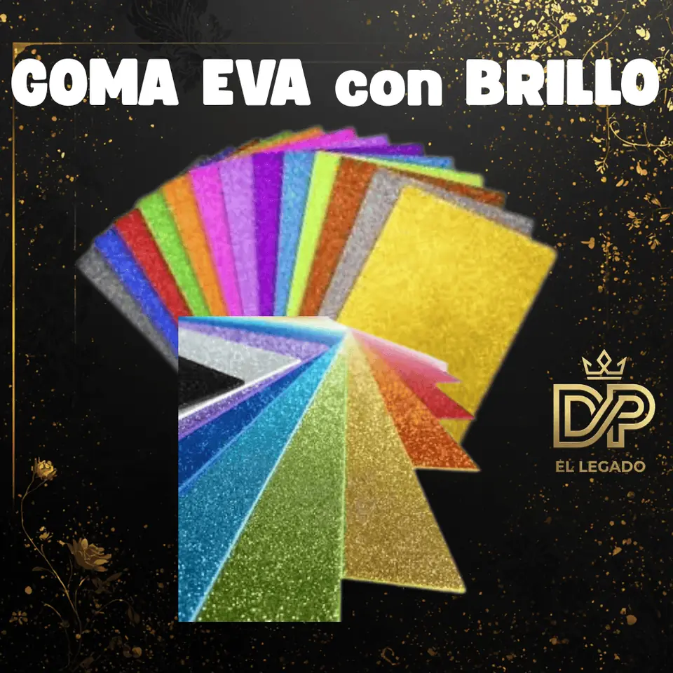 Goma Eva con Brillo Negro x 1 unidad