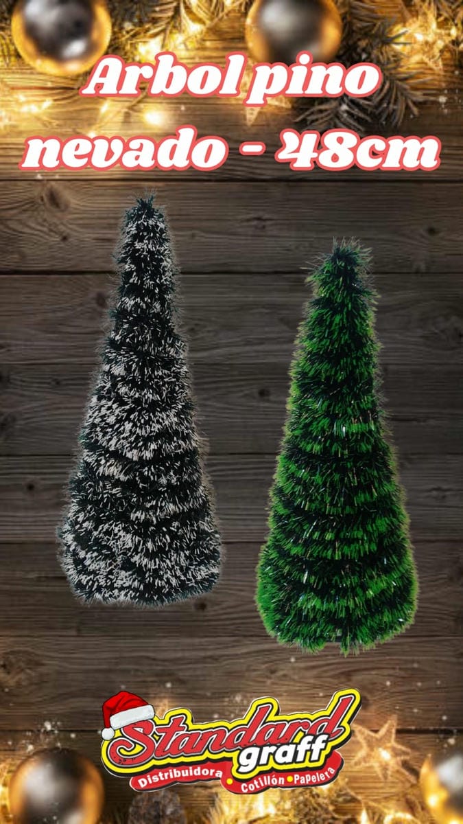 Arbol pino nevado medida: 48cm - x1