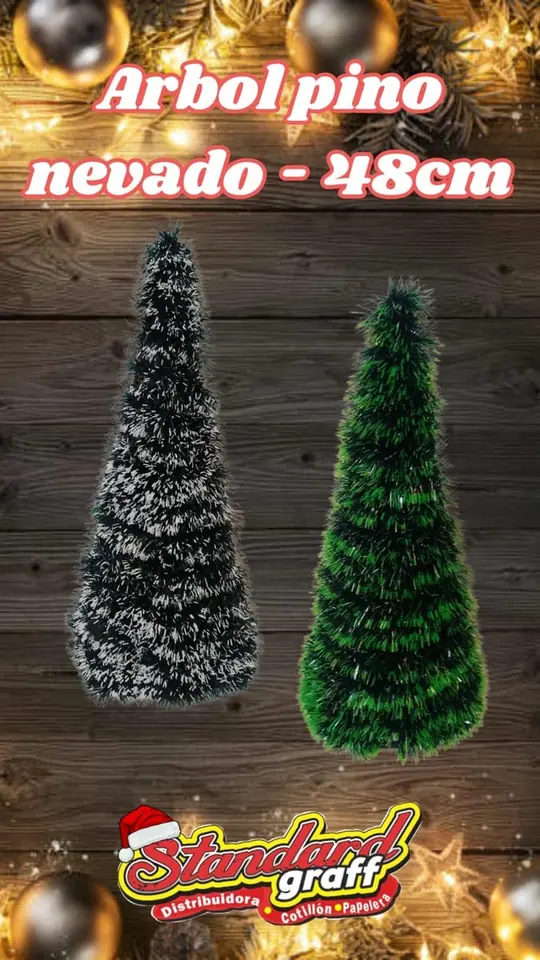 Arbol pino nevado medida: 48cm - x1