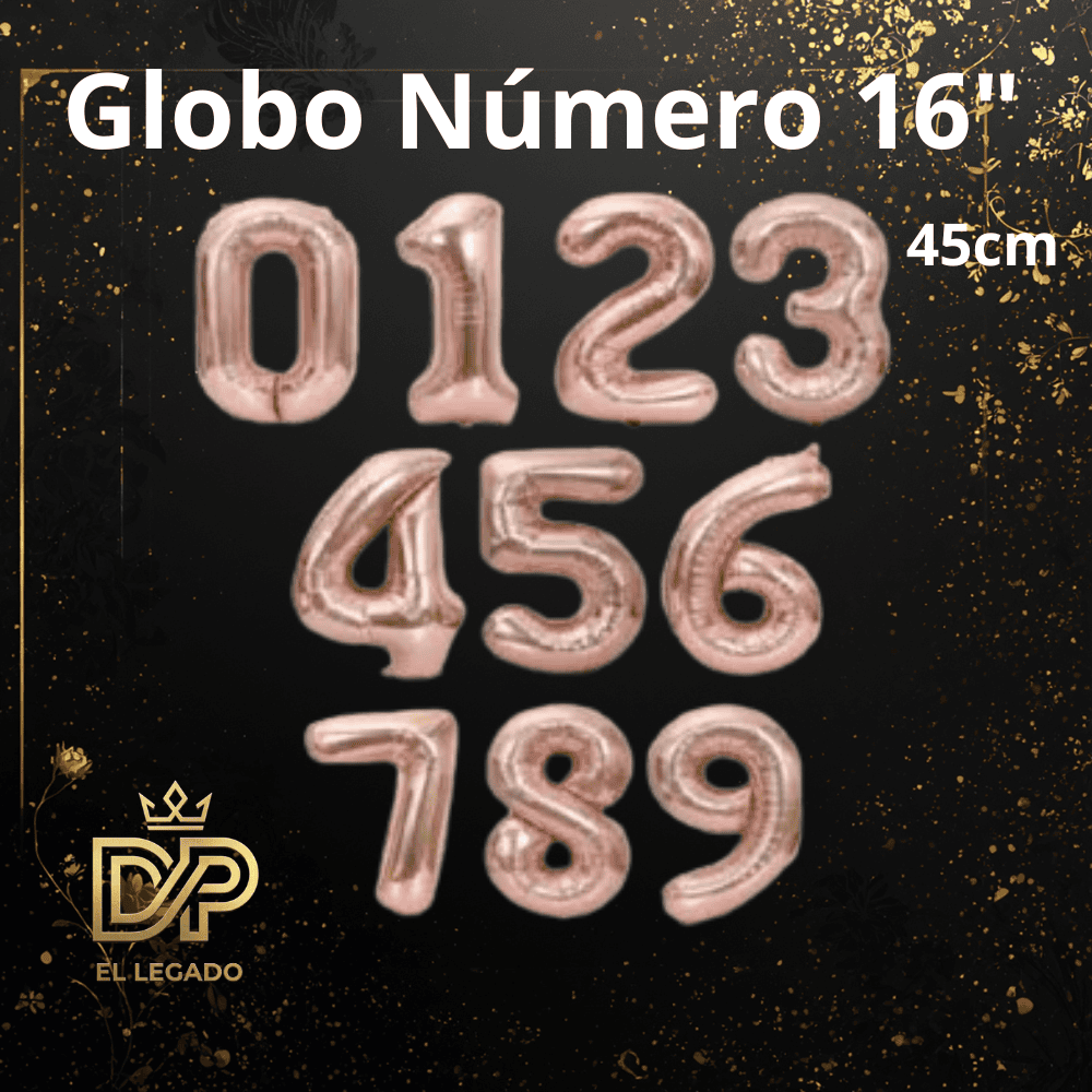 Globo 16" Numero 1 Rosa Gold  x5