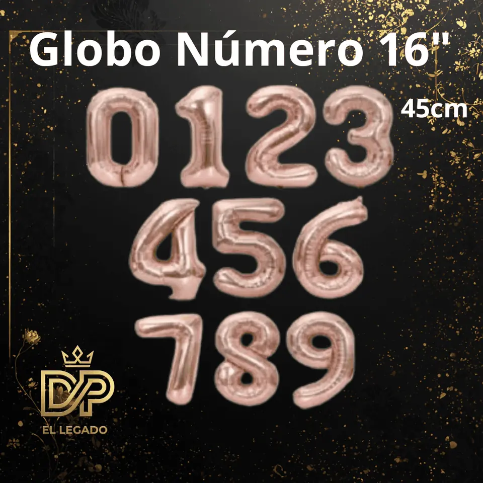 Globo 16" Nùmero 9 Rosa Gold  x5