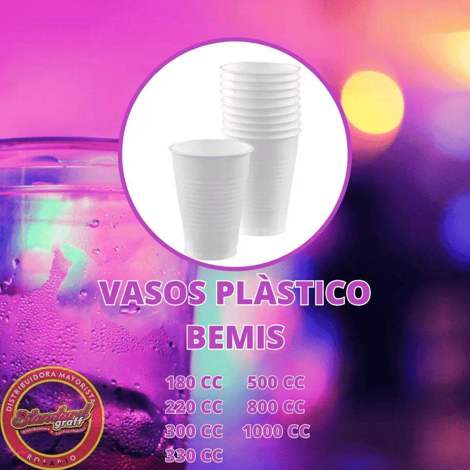 Vasos plasticos Bemis 180cc - x50