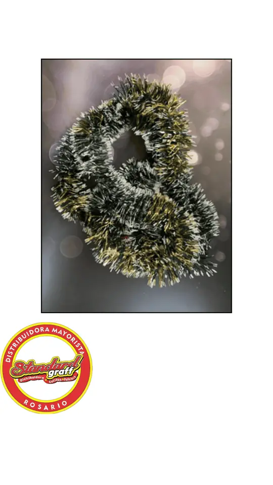 BOA NAVIDEÑA COMBINADA DORADO 9CM