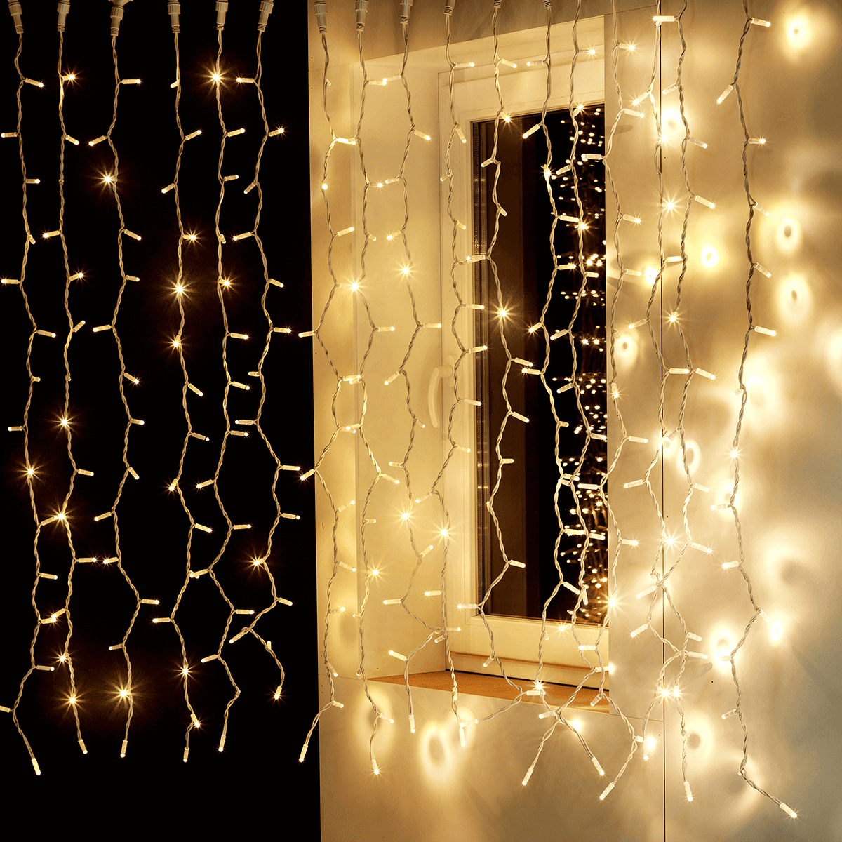 Cortina led 240 luces calida 3x2m - x1