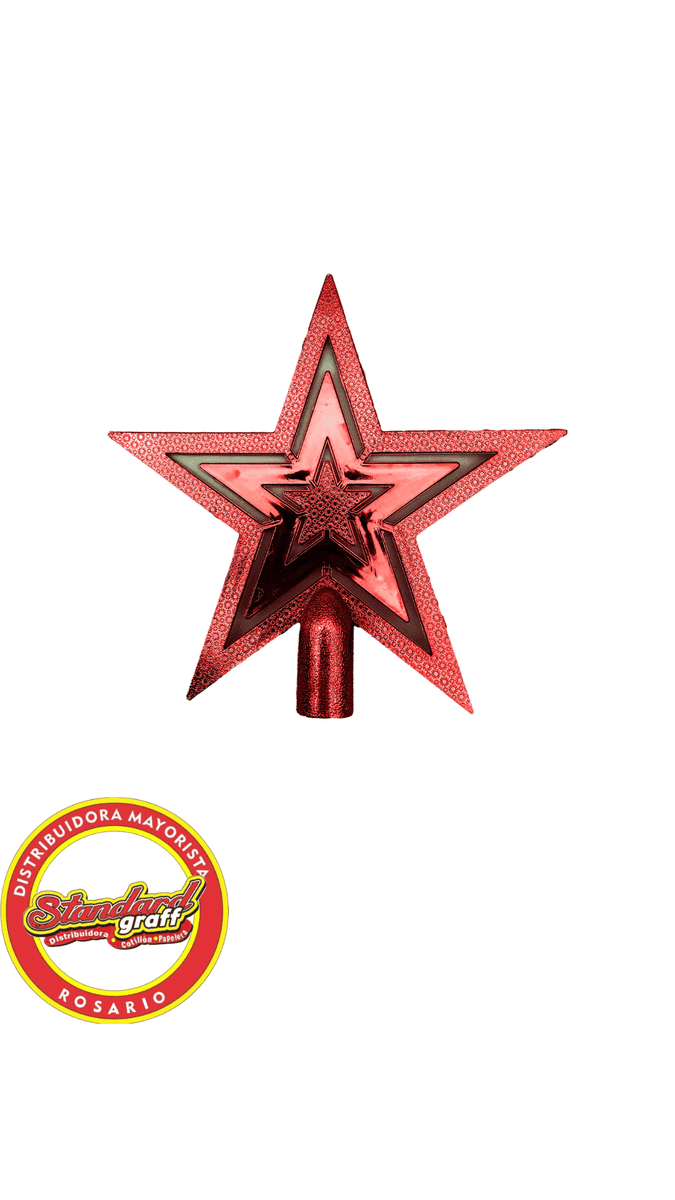Adorno puntal estrella calada roja 10cm