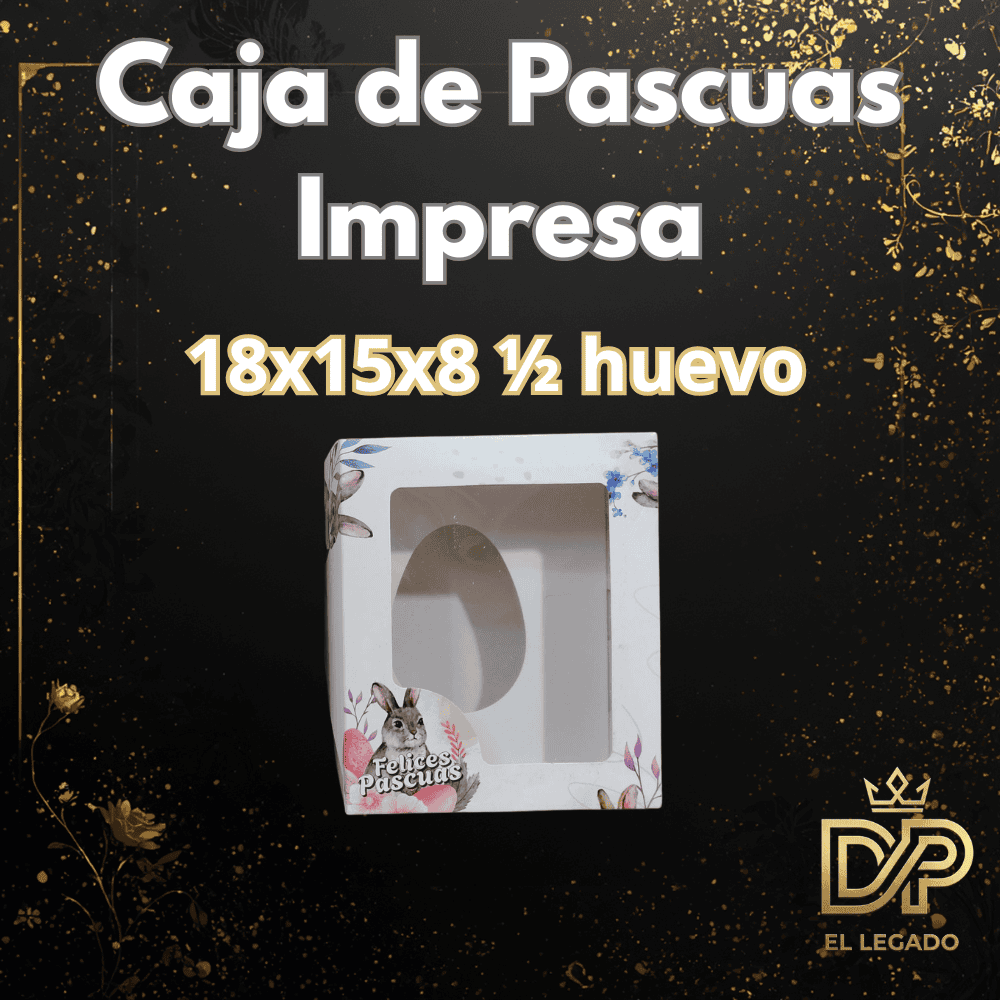 Caja pascuas visor p/1 medio huevo 18x15x8 impresa x5