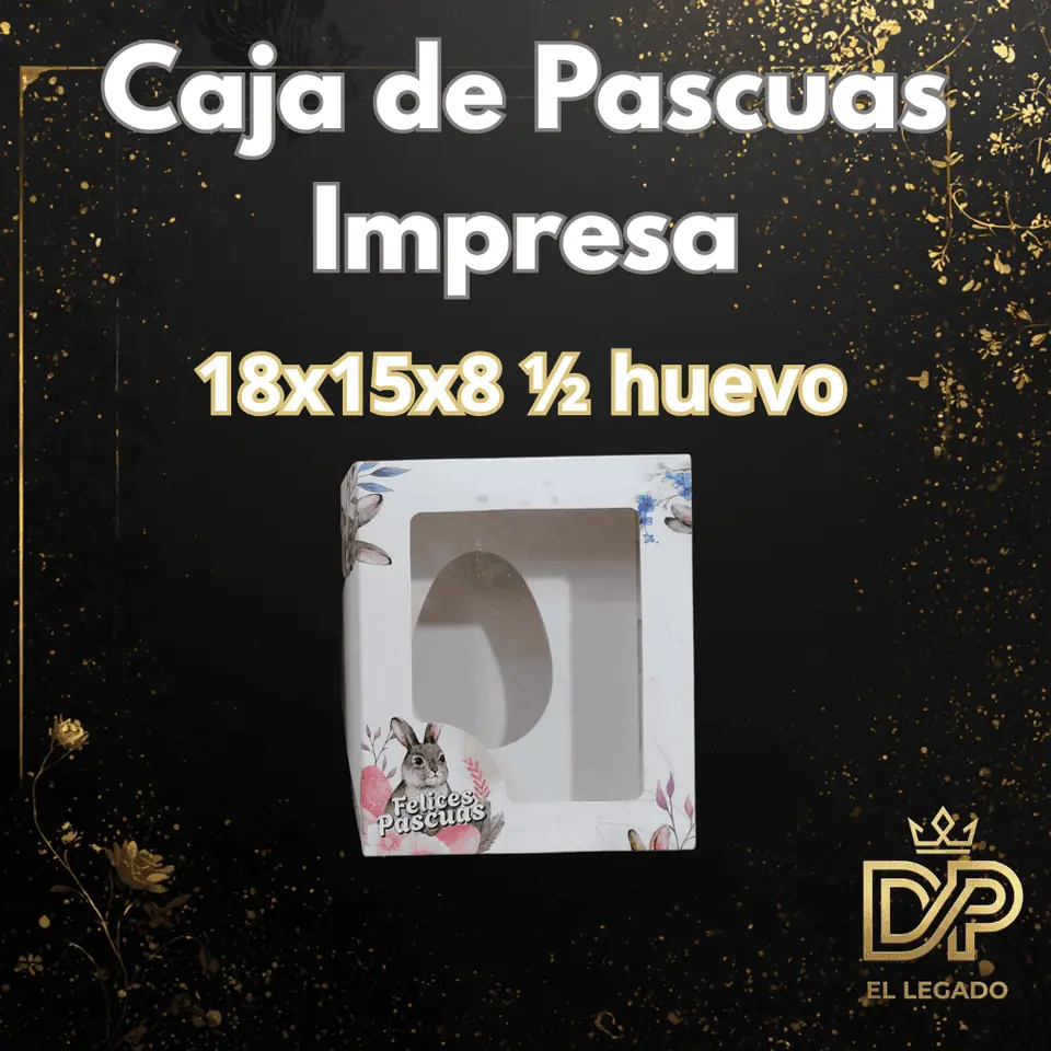 Caja pascuas visor p/1 medio huevo 18x15x8 impresa x5
