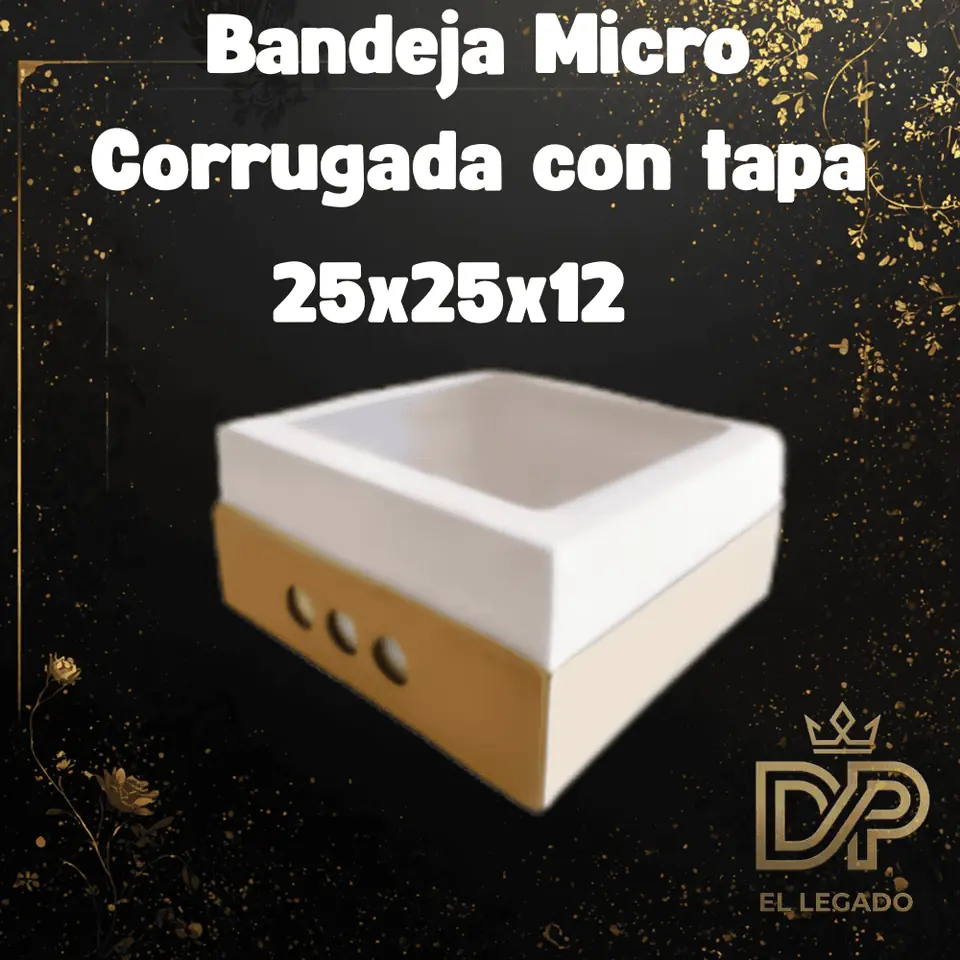 Bandeja Micro Corrugada con tapa 25x25x12 - x5