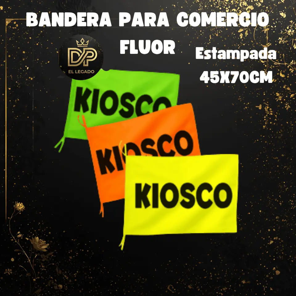 Bandera flùor para comercio estampada 45x70cm (Kiosco)