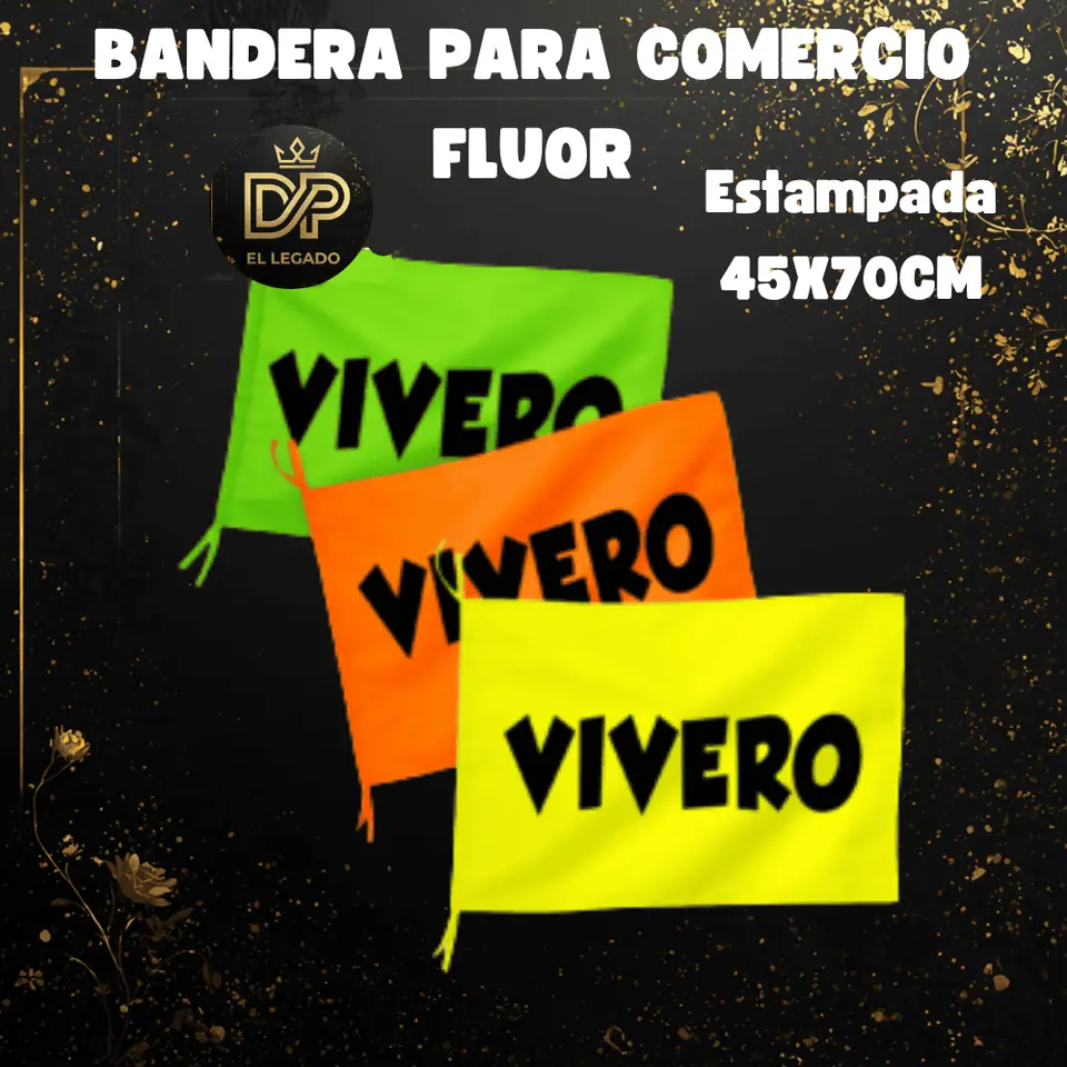 Bandera flùor para comercio estampada 45x70cm (Vivero)