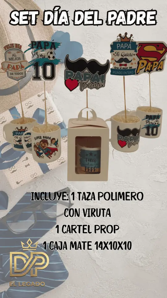 Set dia del padre - caja 14x10x10 y taza polimero