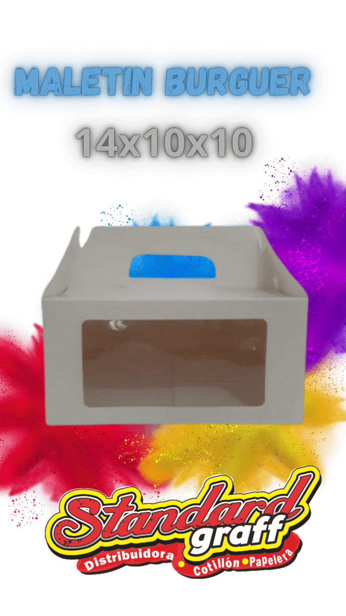 Maletin burguer 14x10x10 blanco - x5