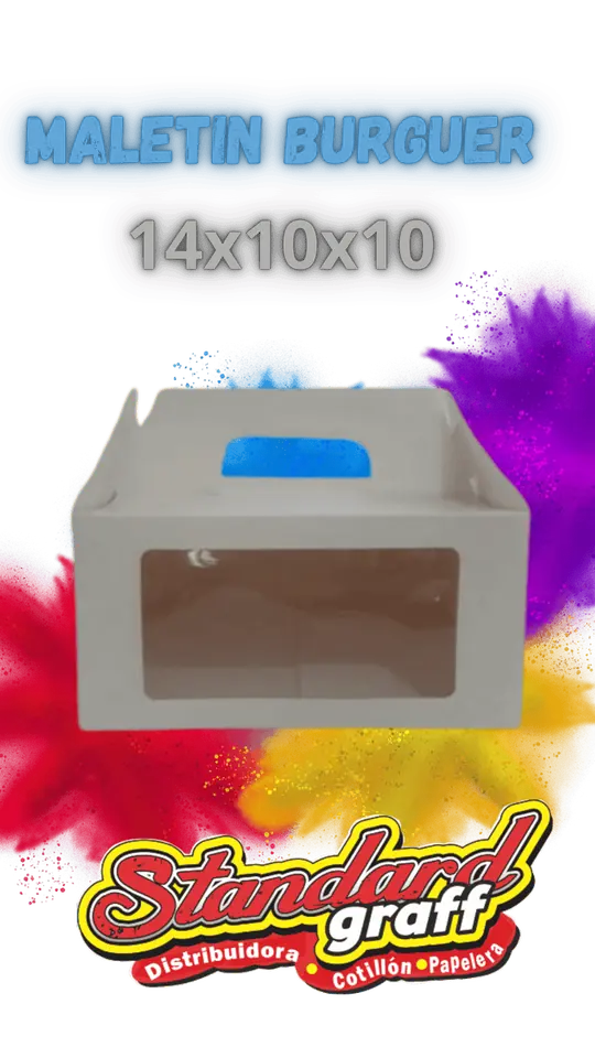 Maletin burguer 14x10x10 blanco - x5