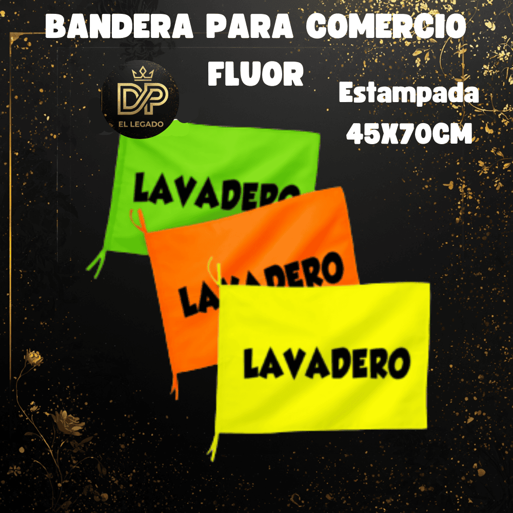 Bandera flùor para comercio estampada 45x70cm (Lavadero)