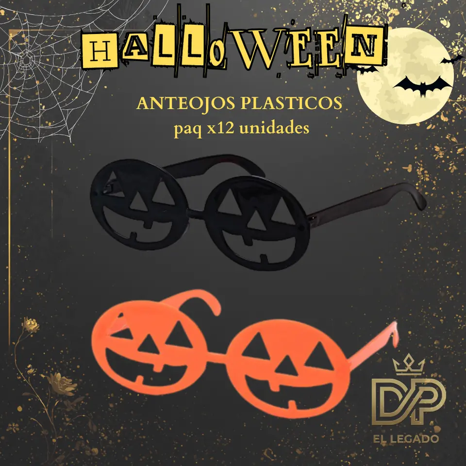 Anteojos plasticos calabaza x12 unidades