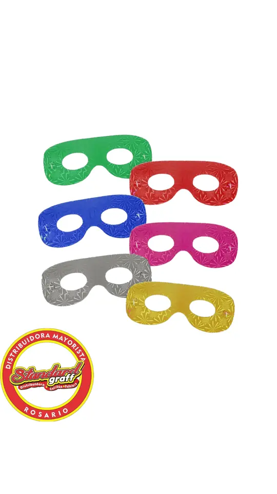 Antifaz hologràfico pack x 12 unidades