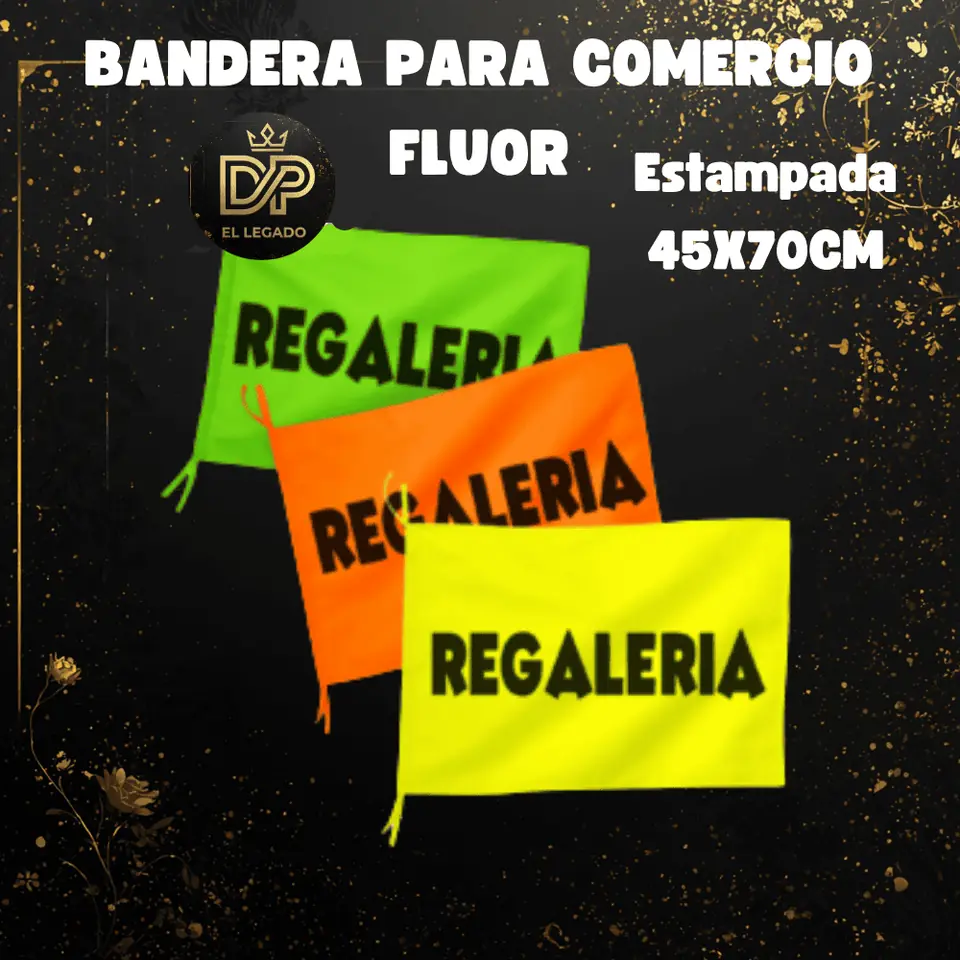 Bandera flùor para comercio estampada 45x70cm (Regalerìa)
