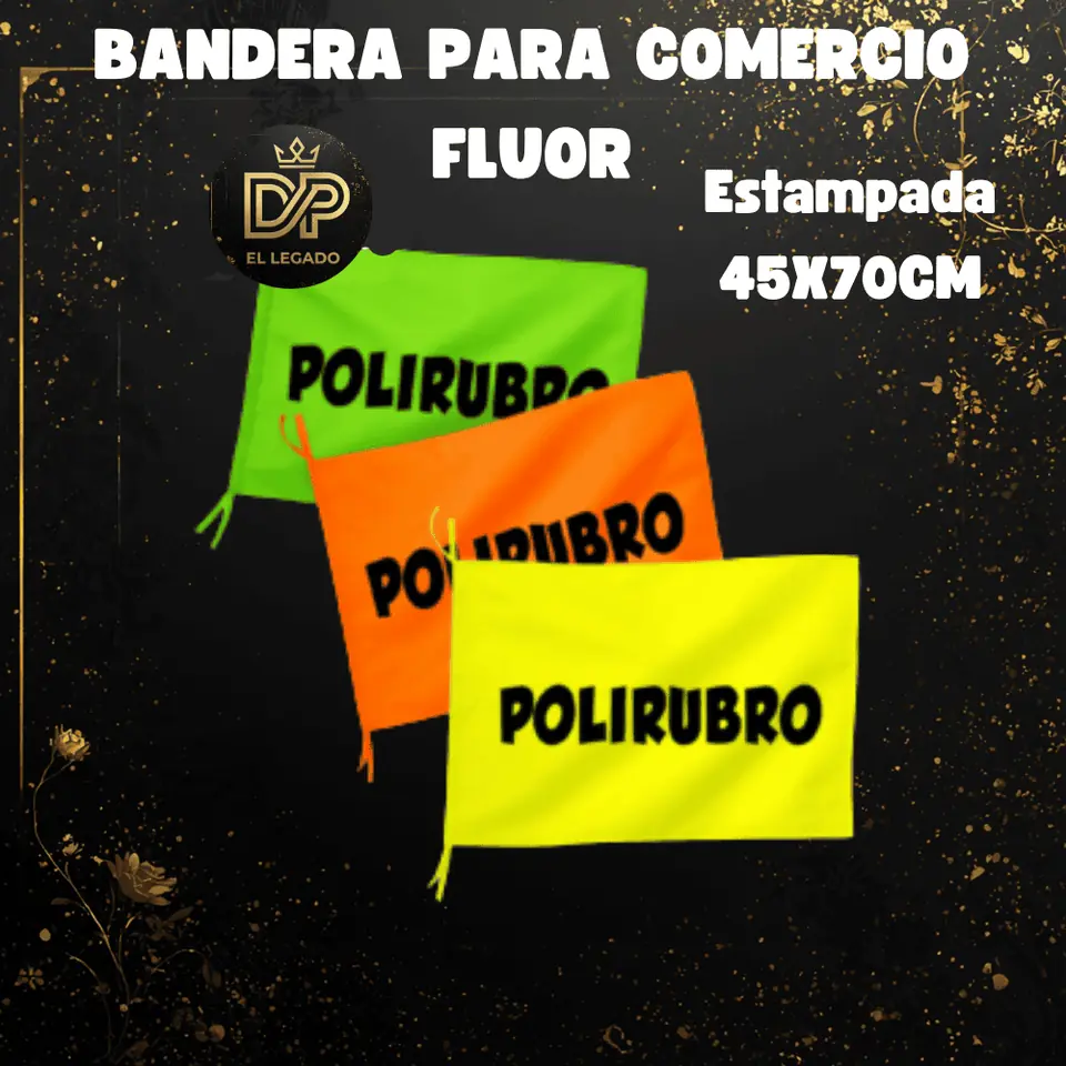 Bandera flùor para comercio estampada 45x70cm (Polirubro)