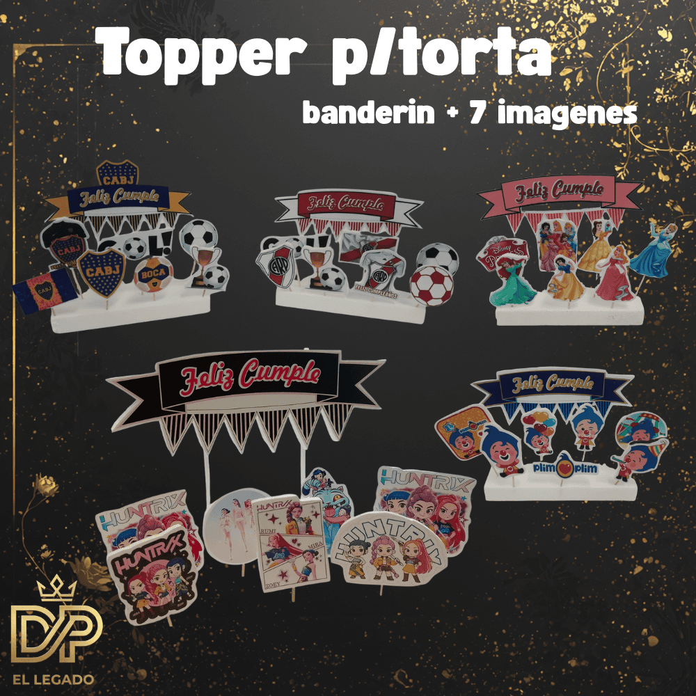 Toppers para Tortas x 8 figuras