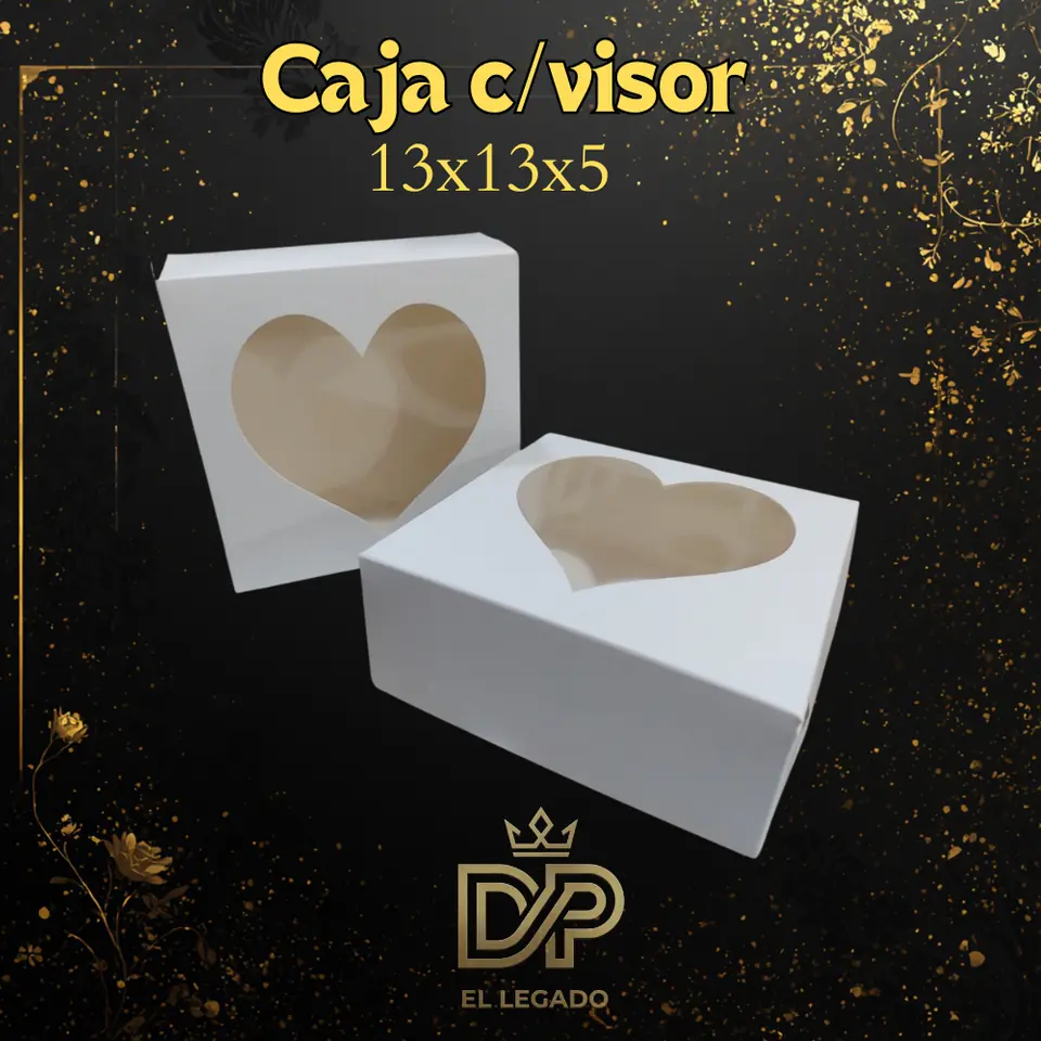 Caja c/visor corazon 13x13x6 - x5