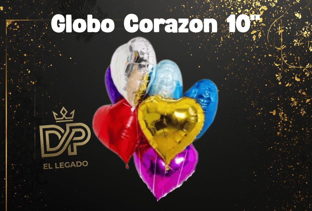 Globo corazón 10" rojo - x5