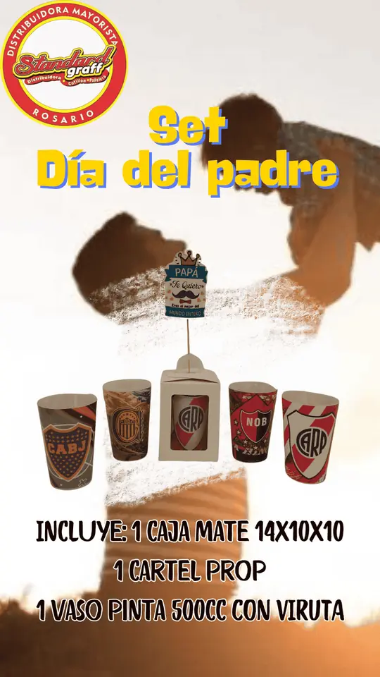 Set dia del padre - caja 14x10x10 y vaso pinta x1