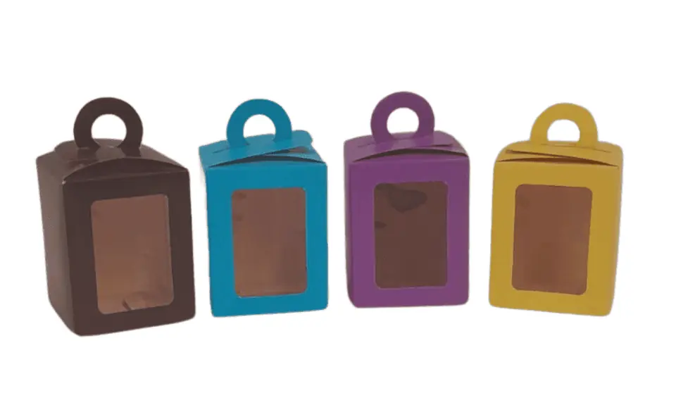 Caja con visor 8x8x10 Lila - x5