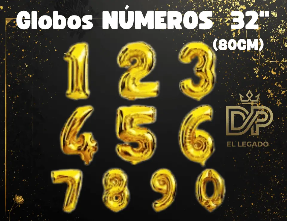 Globo 32" Número 6 Dorado x5