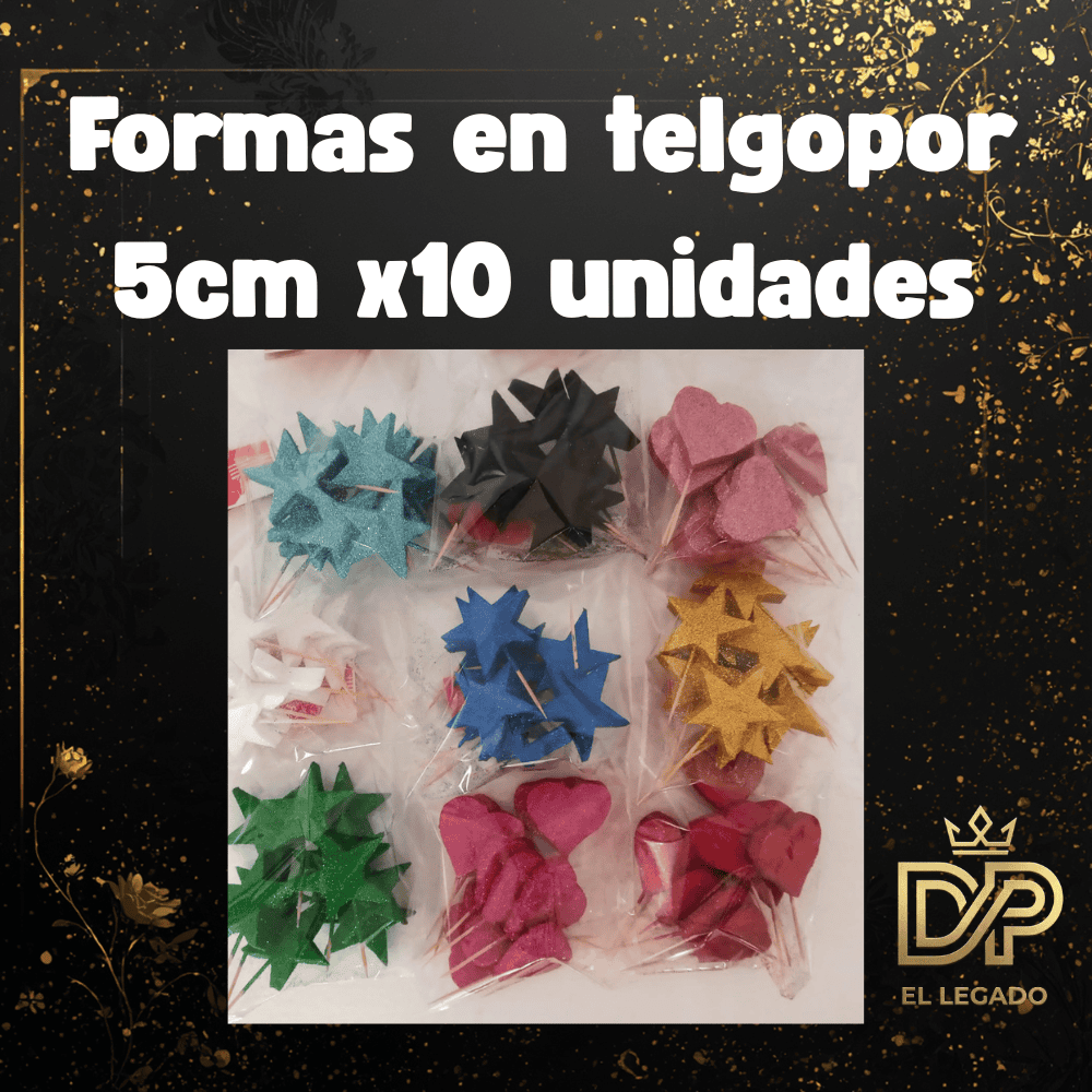 Formas en telgopor 5cm x10 unidades