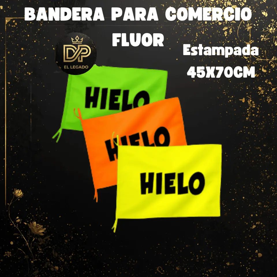 Bandera flùor para comercio estampada 45x70cm (Hielo)