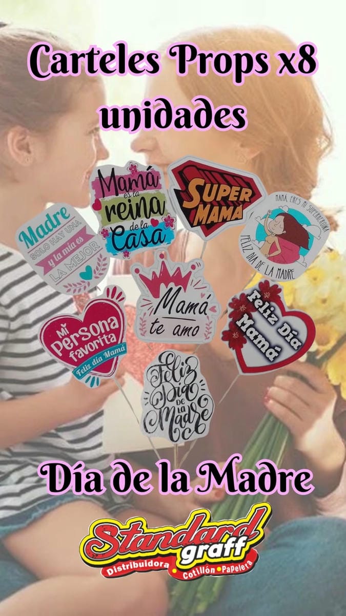 Carteles Props x8 dia de la madre