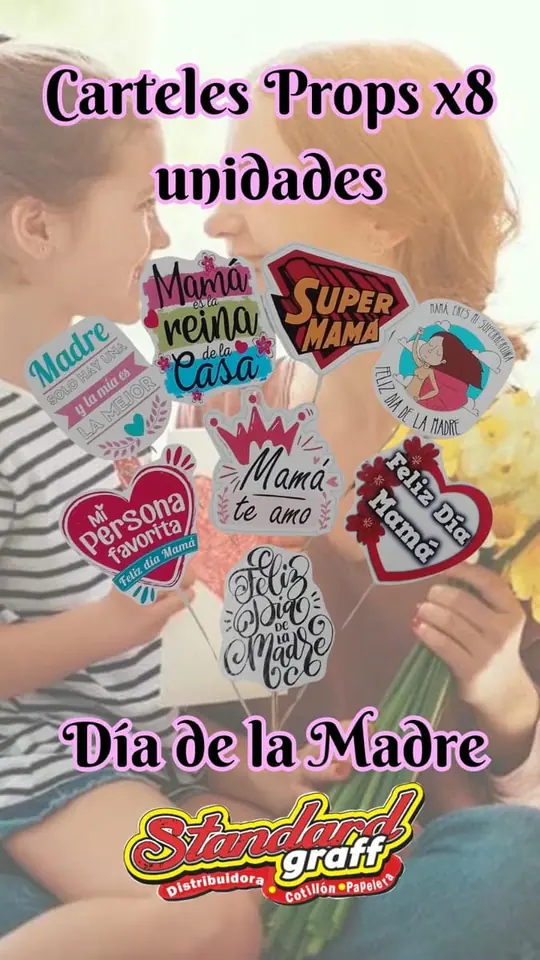 Carteles Props x8 dia de la madre