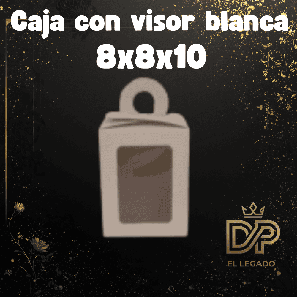 Caja con visor 8x8x10 Blanca - x5