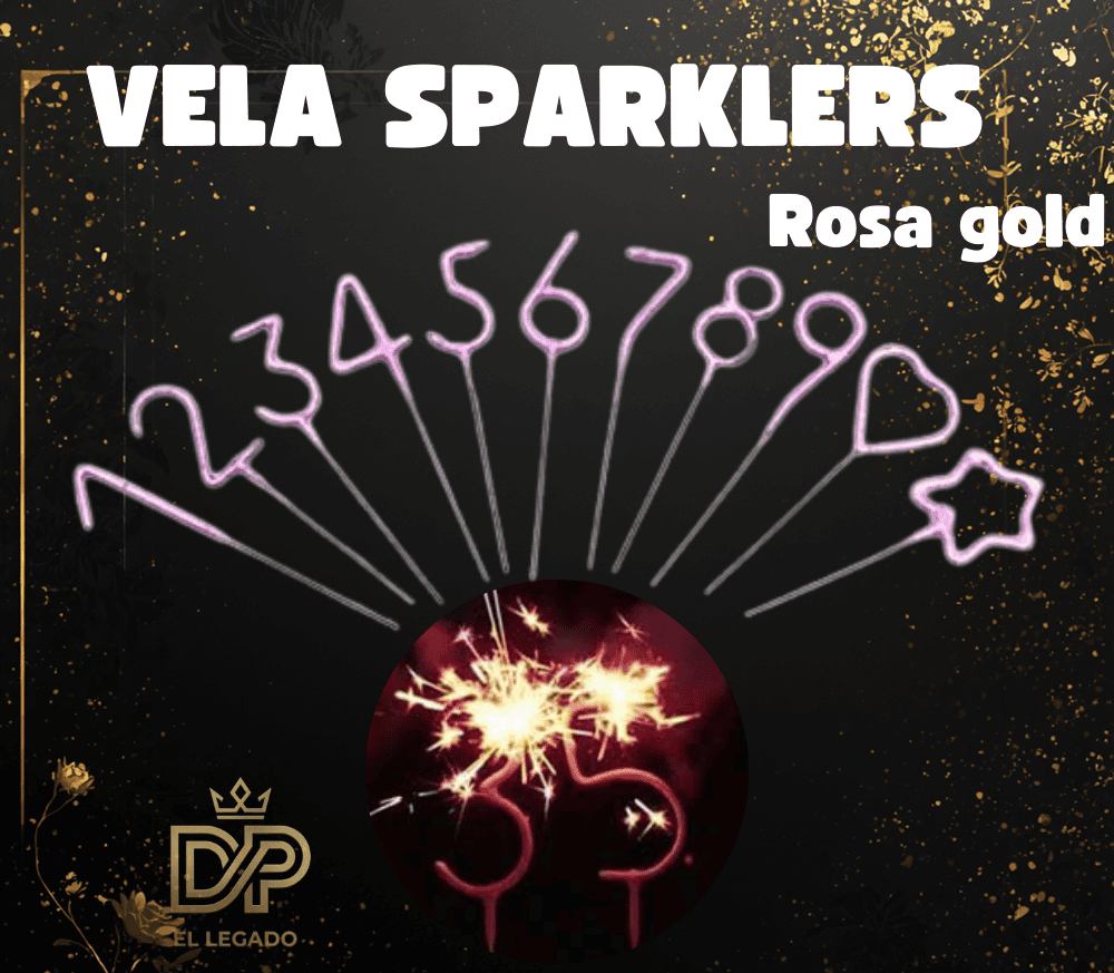 Vela Sparklers Rosa Gold x 1 u -  N º 2
