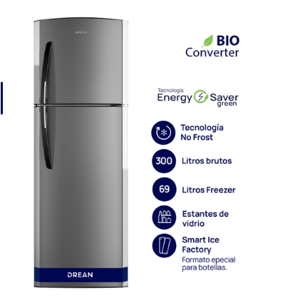 ¡¡OFERTA IMBATIBLE!! Heladera con freezer No Frost 300 L Steel Drean - RDA300FHRT