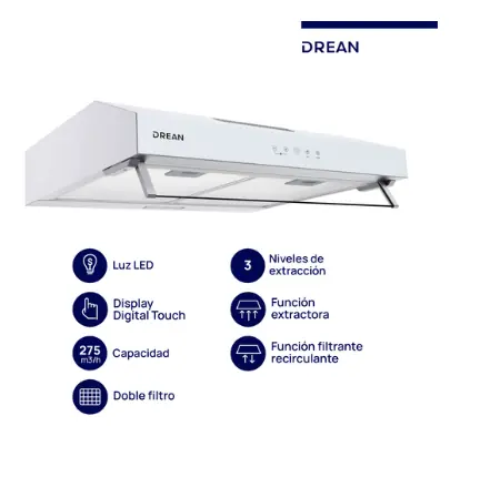¡Gran Barata! Purificador extractor de 60 cm Blanco Drean - CUDR604BA outlet