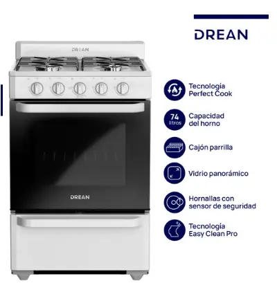 Cocina Multigas 56 cm Blanca Drean - CD5602AB0
