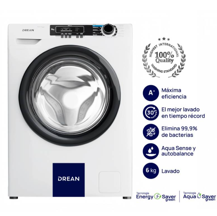 ¡Gran Barata! Lavarropas Carga Frontal 6 Kg Blanco Drean - LFDR0608LB0 outlet