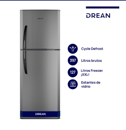 ¡Gran Barata! Heladera con freezer Cíclica 397 L Gris Drean - HDR400F30E outlet