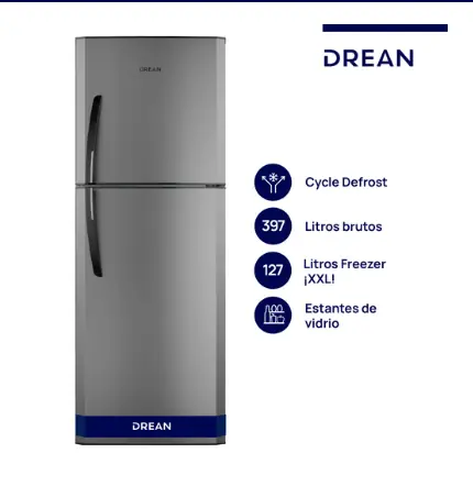 ¡Gran Barata! Heladera con freezer Cíclica 397 L Gris Drean - HDR400F30E outlet