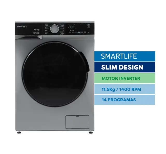 Lavarropas Smartlife SL-WMI1151400G Inverter 11.5KG Gris OUTLET