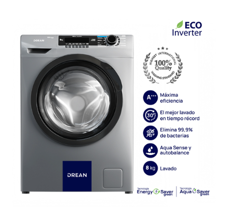 ¡Gran Barata! Lavarropas Carga Frontal Ecoinverter 8 Kg Gris Drean - LFDR0814SG0 outlet