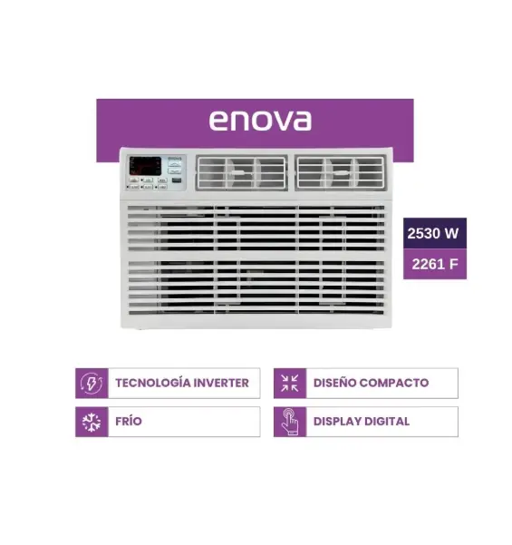 Aire Acondicionado Enova Ventana Inverter Solo Frío 2530w 2261 Fg Frio Aev09if10